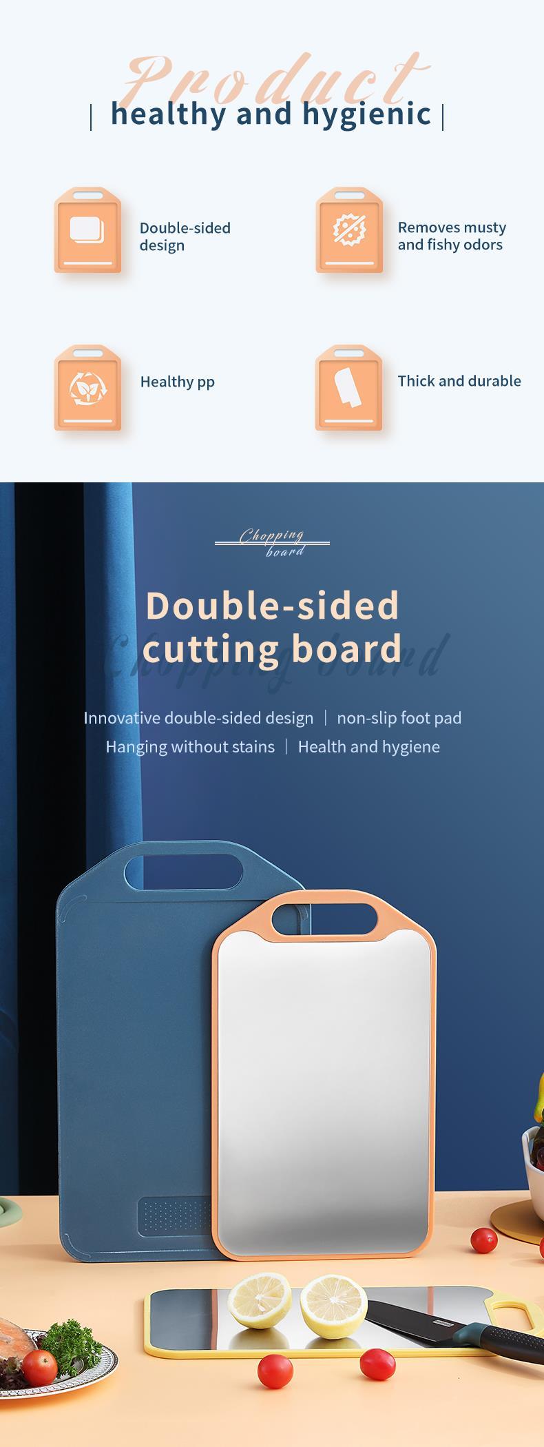 Product Introduction of Talenan 2 sisi two sides cutting board stainless steel + PP A-07763 7