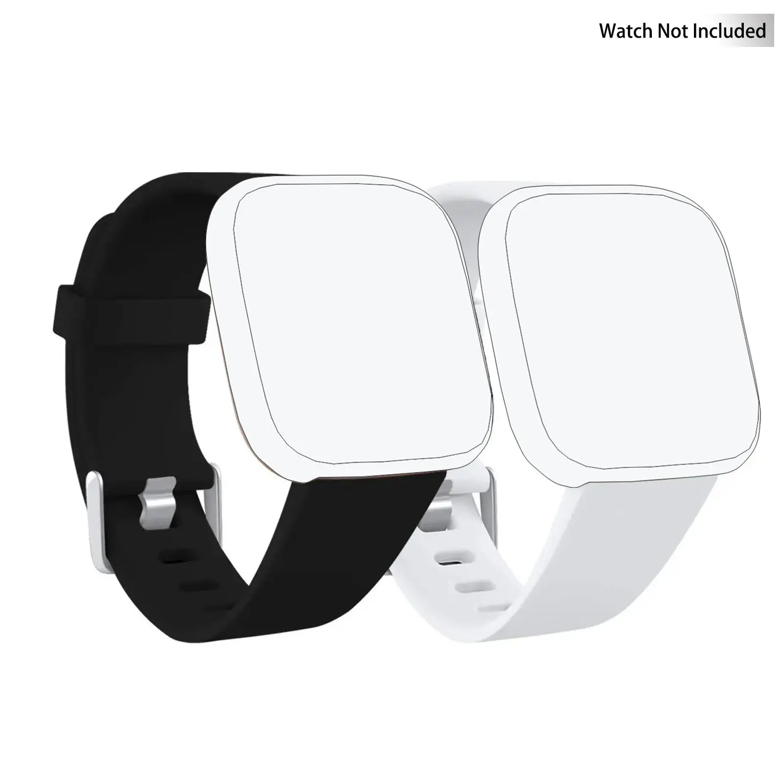 Soft Silicone Sport Replacement Straps, 2 Counts Sports Silicone Replacement Strap, for Fitbit Versa 2/Fitbit Versa/Versa Lite/Versa SE