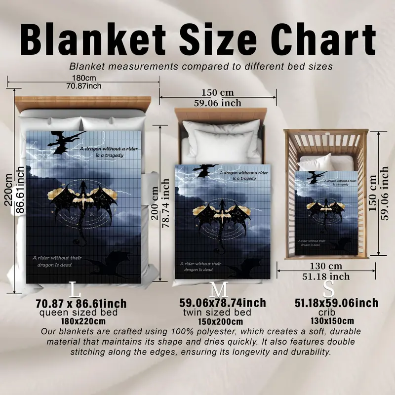 Dragon & Letter Pattern Blanket, 1 Count Soft Warm Throw Blanket, Air-conditioned Room Blanket, Warm Nap Blanket for Home Office Travel 1