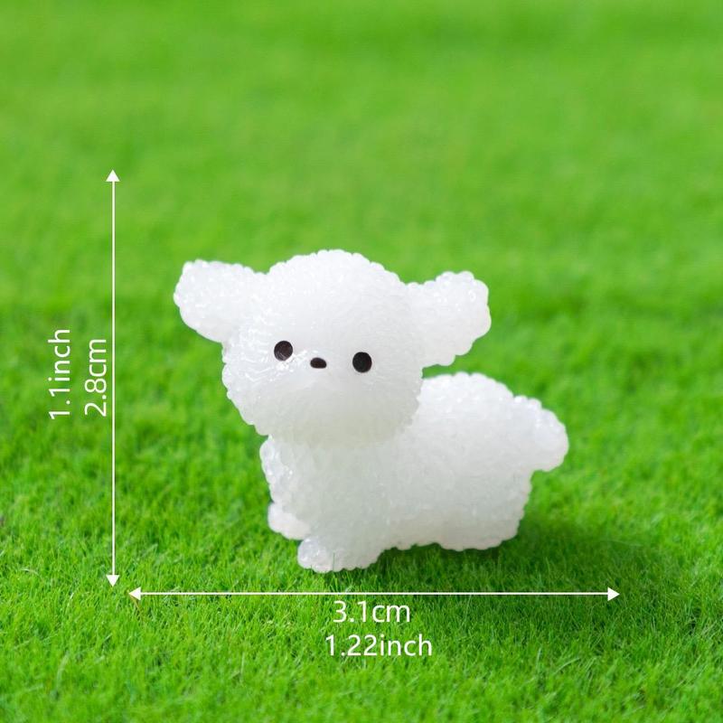 Cute Dog Design Resin Ornament, Mini Luminous Dog Decoration, Desktop Decoration for Home Office Car, Home Decor Supplies 4