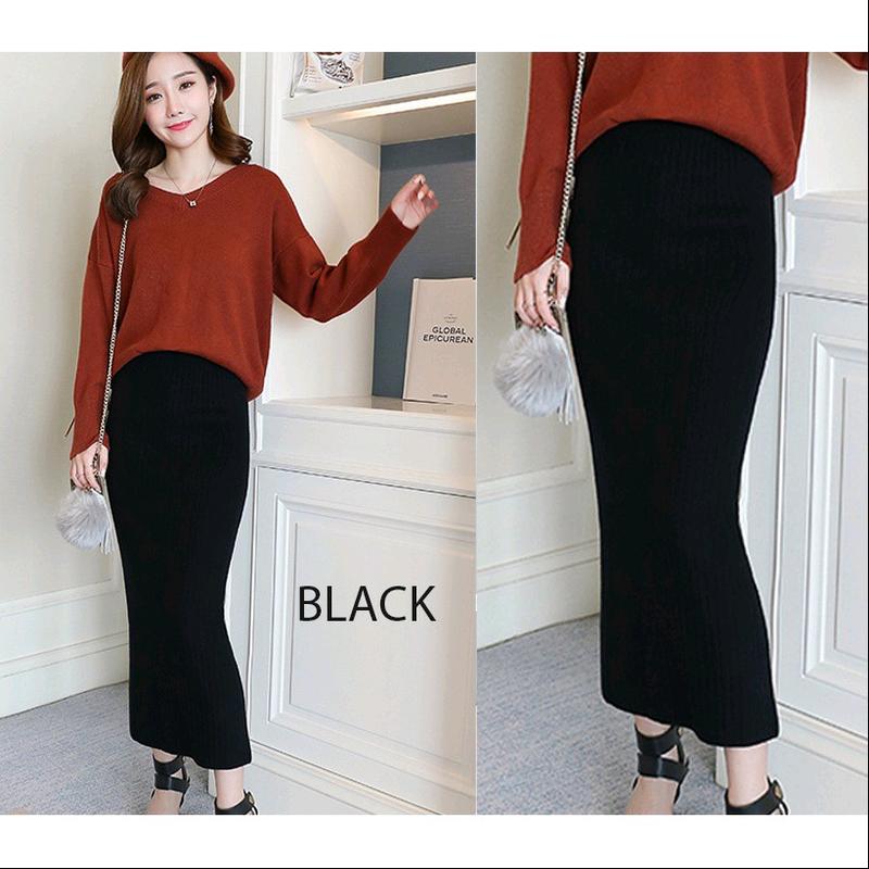 Rok span Rajut Korea Polos Tebal Premium Formal Melar 1