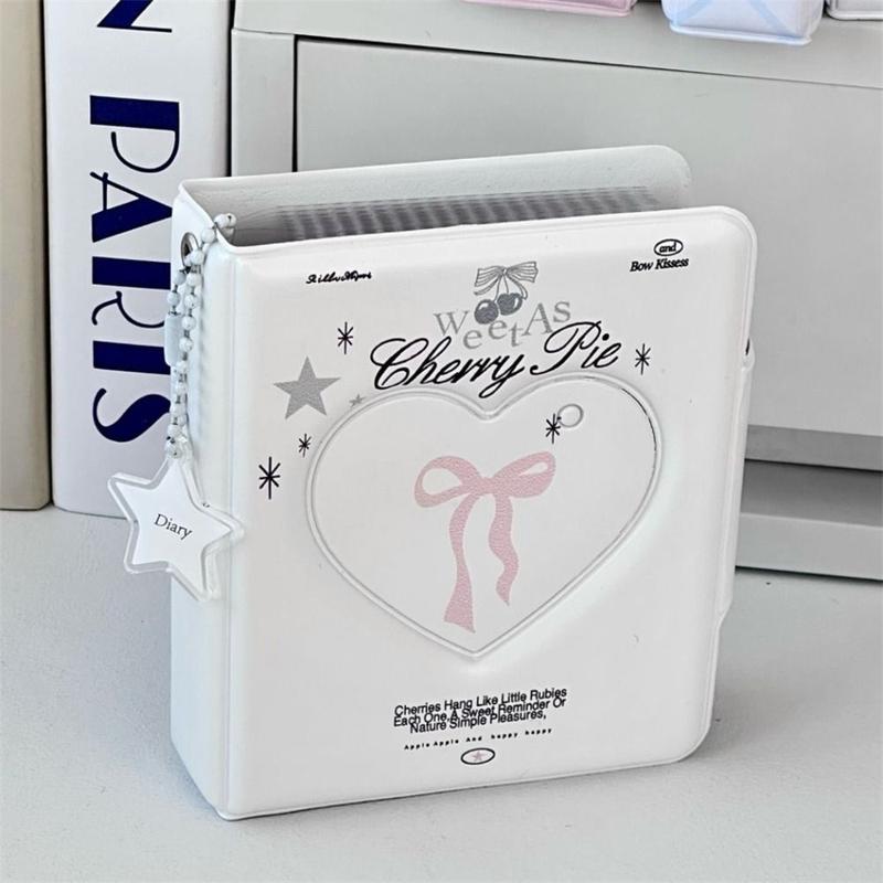 Album Thẻ Thiết Kế Cún chó Con Pudding Mới Chất Liệu PVC Có Nơ Tình Yêu Và Thẻ Thần Tượng Sách Sưu Tập 16 Trang Bên Trong Sách Bưu Thiếp Mini 3 Inch
