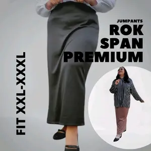 ROK SPAN PANJANG JUMBO MAXI SKIRT SIZE XXL- XXXL/ ROK KERJA WANITA
