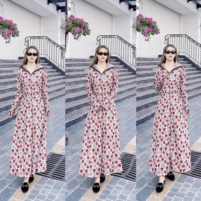 Mẫu Mới Áo Chống Nắng Dài Hoạ Tiết Chất Umi Dày Dặn