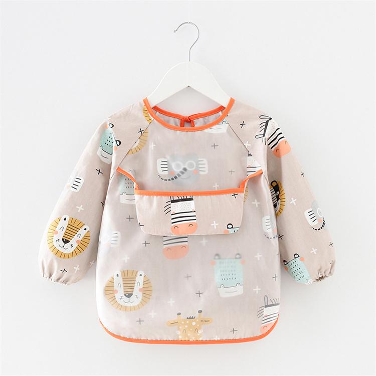 Product Introduction of Newborn Baby Bibs Blouse Waterproof Long-sleeved Reverse Dressing Infant Eating Clothes Apron Bib Protective Clothing 11