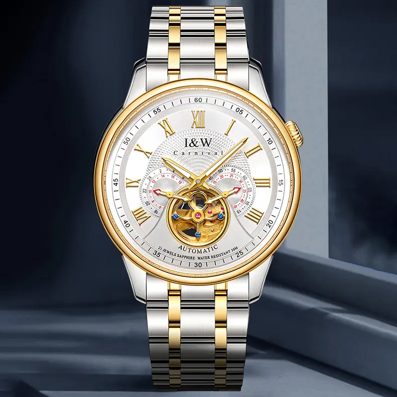 Đồng Hồ Nam I&W Carnival 613G Chính Hãng Full Box Chống Nước Kính Chống Xước Dây Thép Cao Cấp BH 5 Năm Máy Cơ Tự Động - Watch, Đeo Tay 1