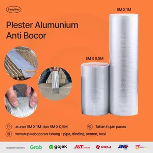 Plester alumunium Karet Butyl Lakban Talang Atap tape anti bocor 50CM