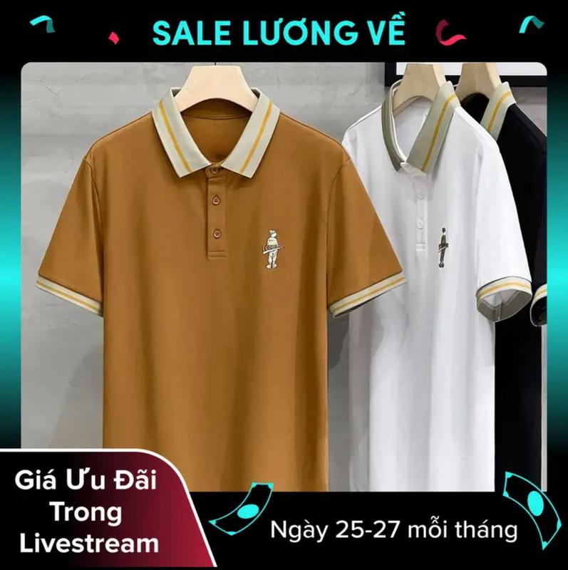 Áo PoLo UMA STORE Thêu Hình Cổ Vàng - Hàng Cao Cấp Menswear Nam Top Jean Có Cổ Shirt Đen