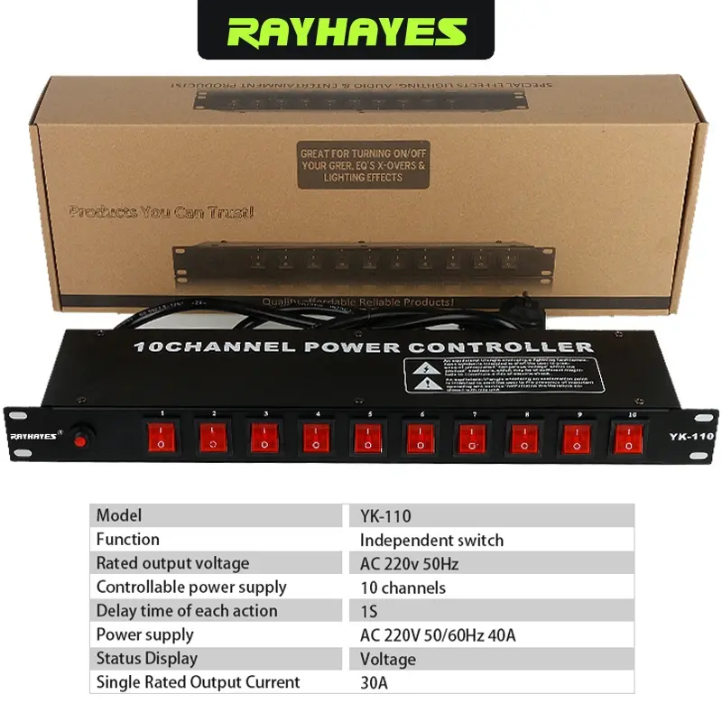 RAYHAYES 10 Channel Power Controller 10 Power Switch Controller Power Controller Sequence Controller by JC Factory Store
