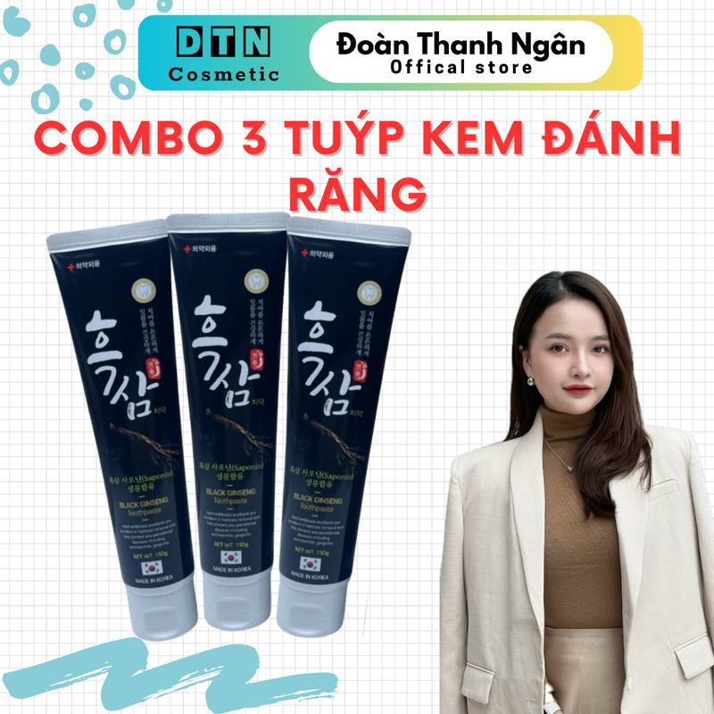    Combo 3 tuýp    Kem đánh răng Black Ginseng Hàn Quốc 