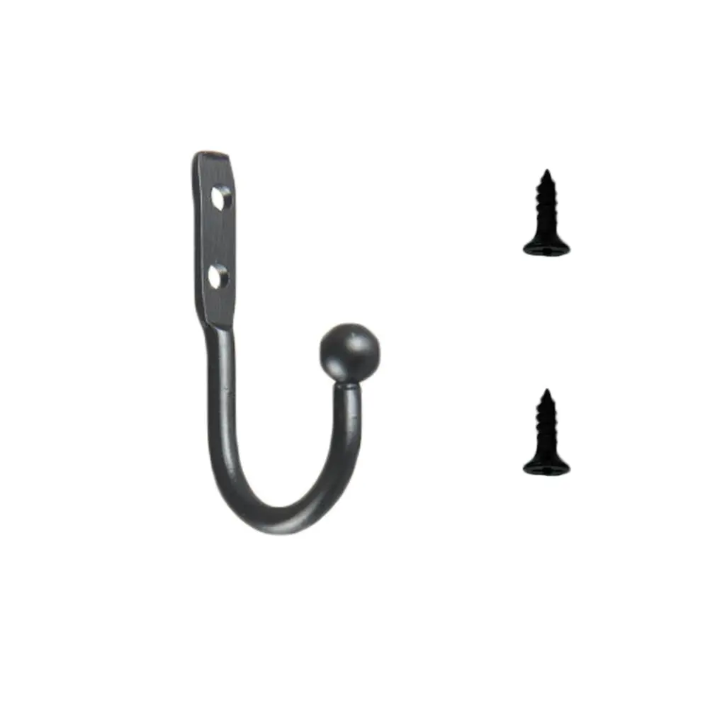 Móc Treo Mini, Bộ 3 Cái, Cỡ Nhỏ Đơn, Móc Treo Tường, Móc Treo Cửa Trang Trí, Làm Bằng Hợp Kim Kim Loại, Móc Treo Tường Màu Đen, Bao Gồm 1 Móc Và 2 Vít