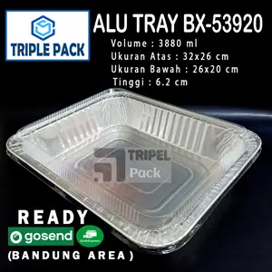[isi 6 pcs] Loyang Alumunium Foil Tray Besar BX-53920 Ukuran 23x26cm Food Grade Tebal