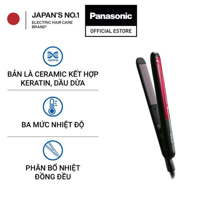 Máy Duỗi và Tạo Kiểu Tóc Panasonic EH-HV21-K645 - Bản Là Trượt Keratin Và Dầu Dừa Phân Bổ Nhiệt Đều - Tạo Kiểu Nhanh Chóng
