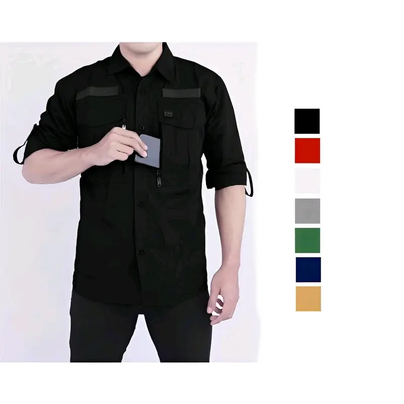kemeja pria tactical w tac lengan panjang Army viral 5