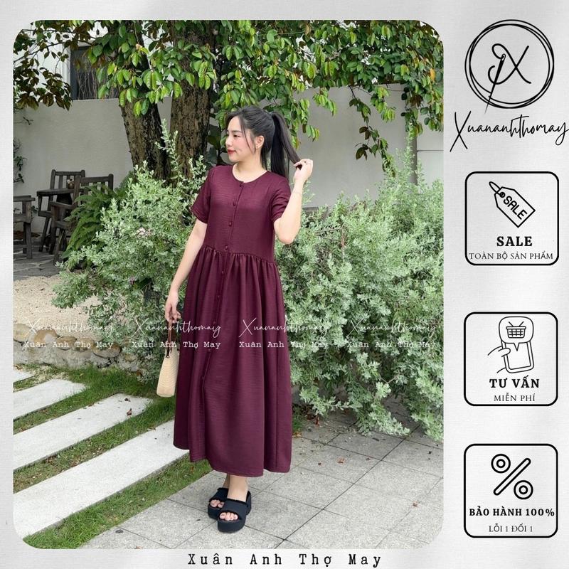V22 - Váy babydoll cúc bọc - Xuananhthomay 2