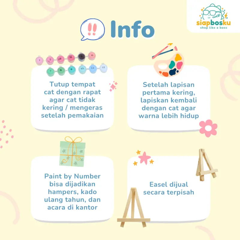 PAINT BY NUMBER 20x30 CM NCT COLLECTION KANVAS PAINTING KIT WITH FRAME SIAP LUKIS 4