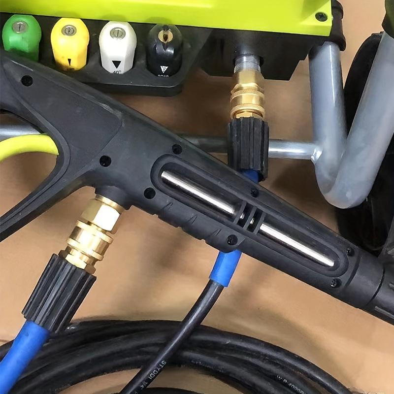 Pressure Washer Quick Disconnect Adaptor Set, M22-15mm to 3/8" Quick Release Couplers, All Solid Brass Connector Compatible with Sun Joe, Power Washer Adaptor, Power Tool Accessories 3
