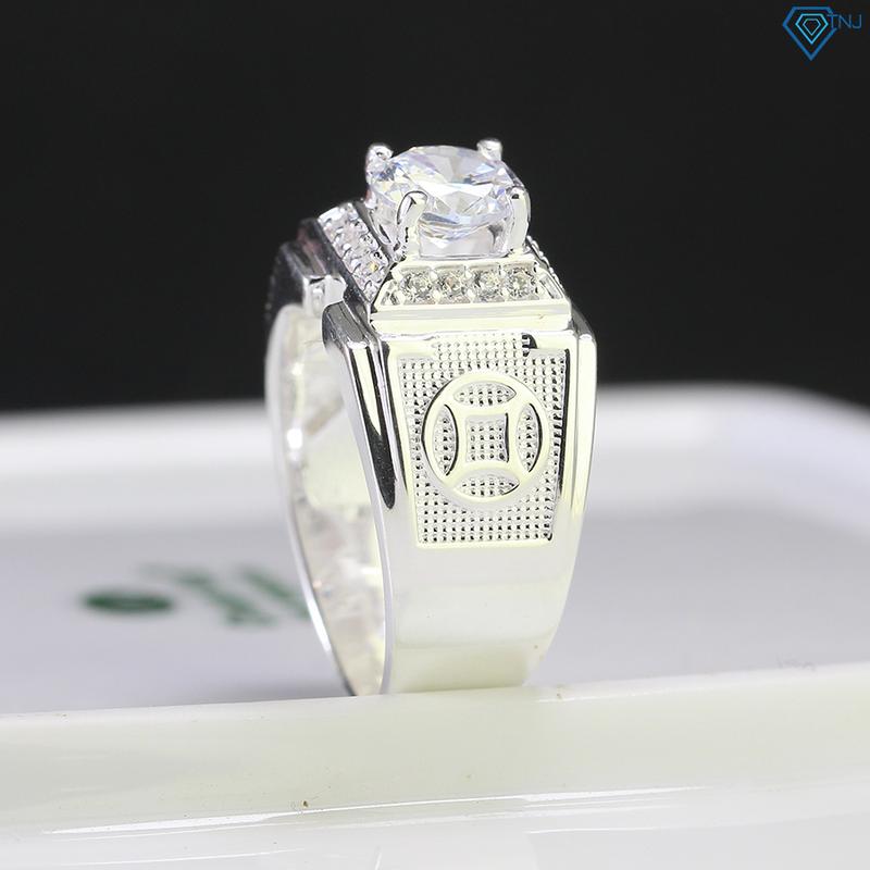 Nhẫn nam bạc kim tiền đính đá đẹp NNA0604 - Trang Sức TNJ 1