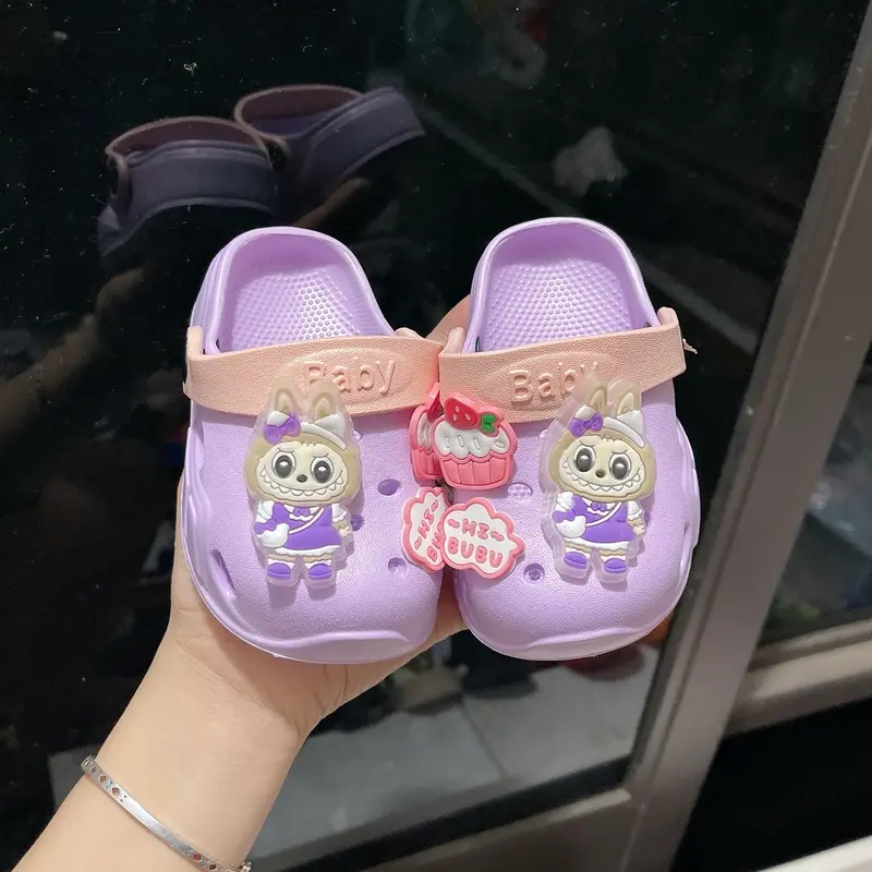 (Có đèn) Sục cross labubu hình bánh kem cho bé gái êm nhẹ thoáng mát có 3 màu size 18-29 2
