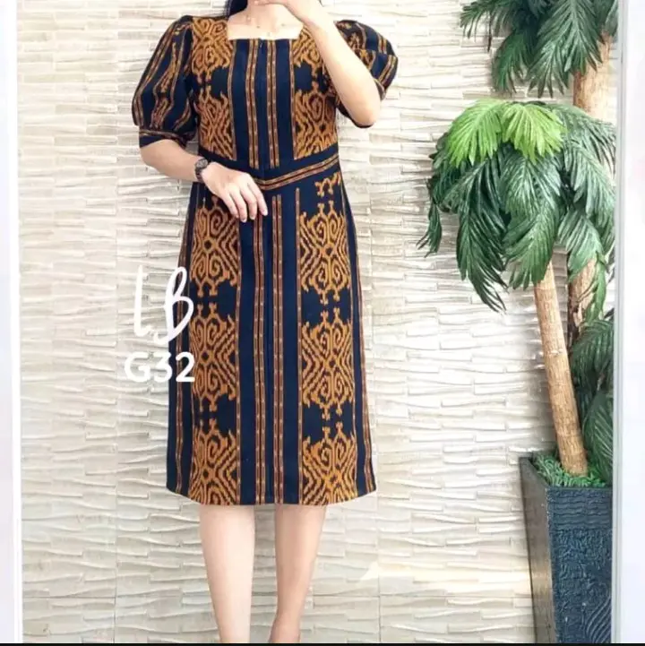 Dress Tenun Etnik - Baju Tenun Etnik Casual Wanita 1