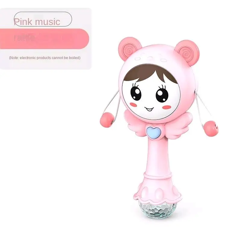 Mainan Rattle Drum Musik+Lampu Teether Bersuara Lucu Lampu Toys 7