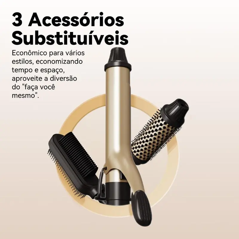 GOKOCO 3 Em 1 multifuncional paramodelar Modelador de cabelo Aparelho Cabelo liso Cachos curtos e grandese ondulados - 4