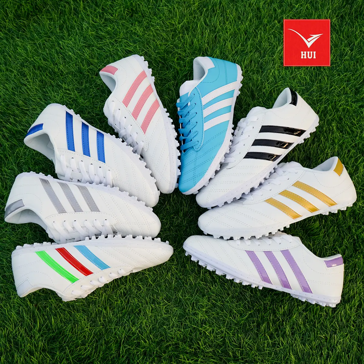 Giày bóng đá Wika 3 sọc TẶNG [Bình xịt khử mùi + Tất dệt kim + Băng cuốn chân] Sneaker Sport
