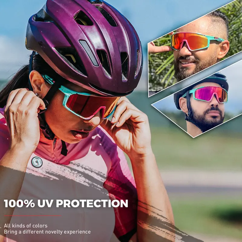 Kính đi xe đạp Kapvoe Kính mát đi xe đạp cho nam và nữ Kính thể thao Bảo vệ UV400 Thích hợp cho các hoạt động ngoài trời Kính đi xe đạp Kính đi xe đạp Phụ kiện thể thao 2