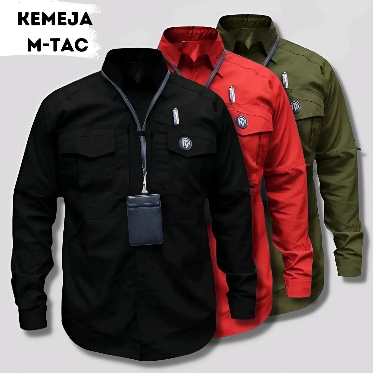 Kemeja tactical M tac lengan panjang Pria