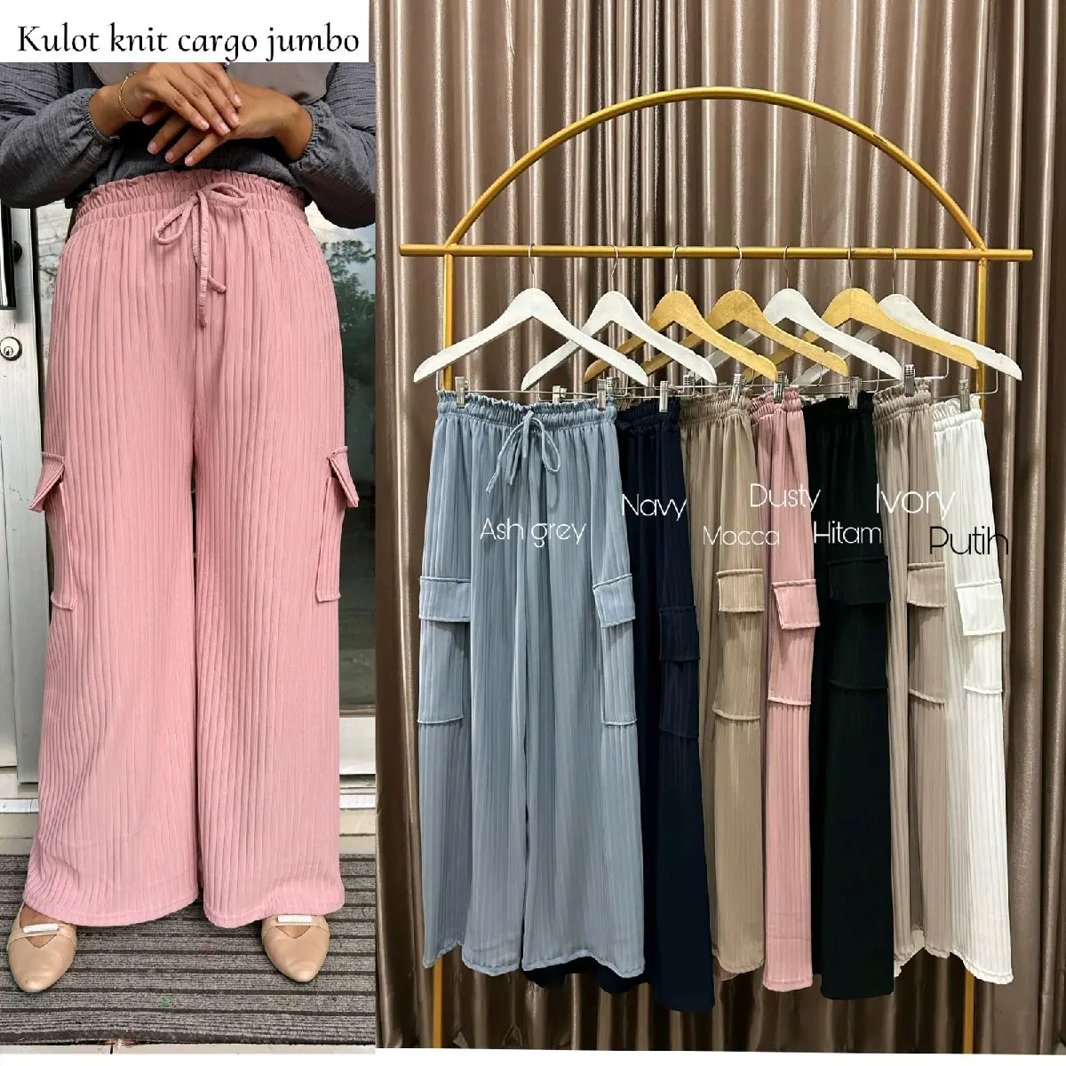PAKET USAHA KULOT DAN ROK JUMBO PREMIUM Basic Kain Cargo Lembut Panjang