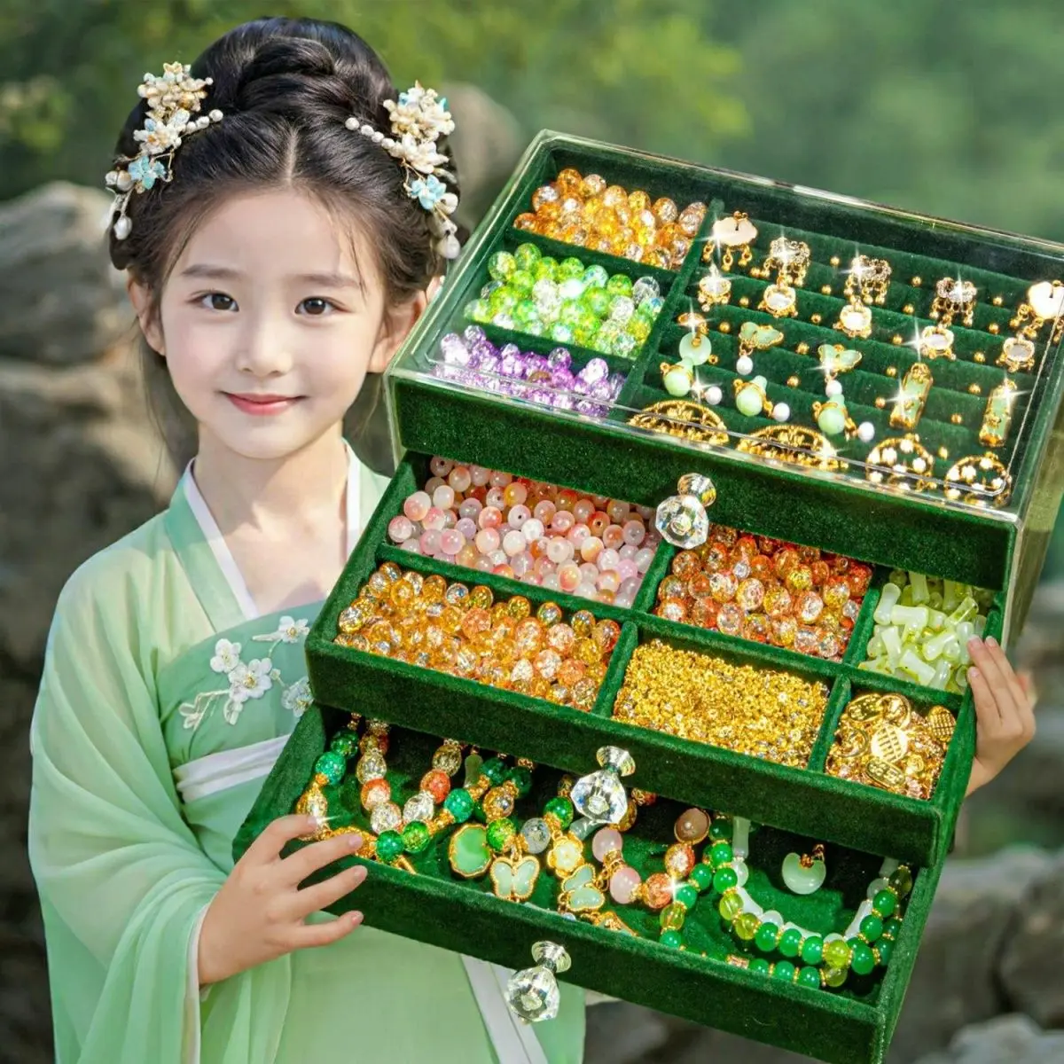 Vòng Tay Trẻ Em, Hạt Dây, Vật Liệu Thủ Công, Vật Liệu Tự Làm, Thích Hợp Cho Bé Gái, Quà Sinh Nhật, Hộp Quà Đồ Chơi, Năm 2025, Hàng Mới Về