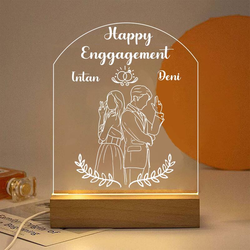 Lampu hias ukiran akrilik untuk hadiah, kado, pernikahan, wisuda, lamaran, dan ulang tahun White 8