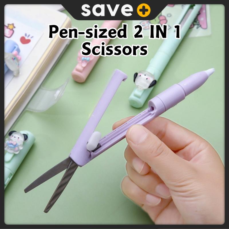 SAVE+ Pen-sized Scissors Ceramic Cutter 2 in 1 Mini Scissor Portable ...
