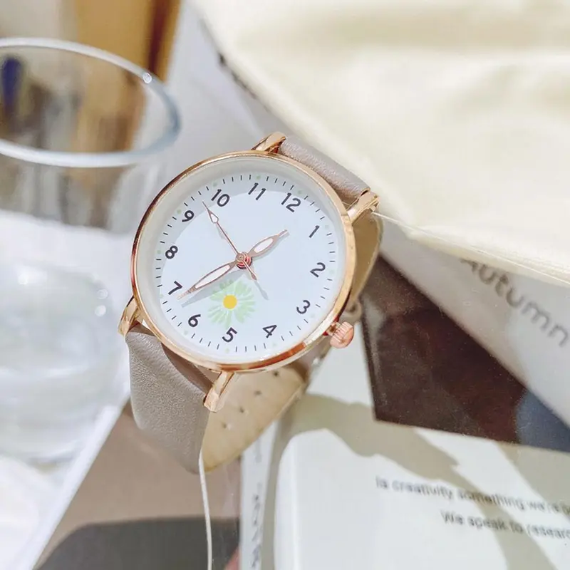 Đồng Hồ Đeo Tay Nữ, Hợp Xu hướng, Dạ Quang, Thiết Kế Đơn Giản, Dây Da Thường Ngày Phong Cách Thạch Anh, Thích Hợp Làm Quà Tặng, Đồng Hồ Đồng Hồ Watch Led 6