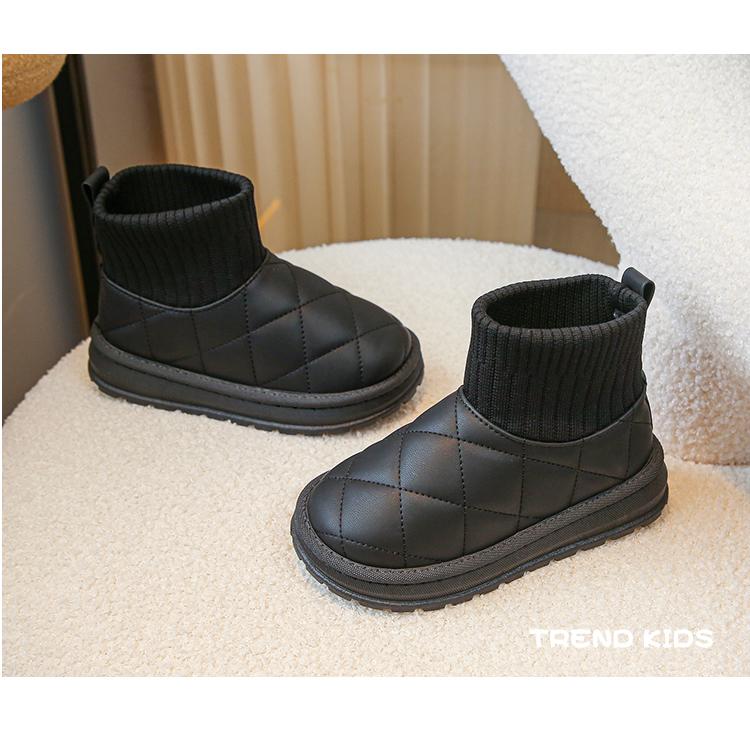 Product Introduction of Children's Boots Sock Style Snow Boots Girls Short Boots Kids Cute Sewing Autumn Winter New Warm Cotton Shoes for Boys Unisex PU 6