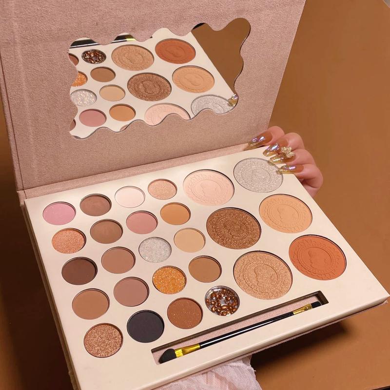 Bảng Phấn Mắt 26 Ô Mono EyeShadow Tặng Kèm Cọ Bền Màu Lâu Trôi Trang Điểm Mắt Cực Xinh Dễ Sử Dụng Phấn Lì Mịn Sắc Hiệu Ứng Ánh Kim Độc Đáo daily basic palette phan mat lemonade