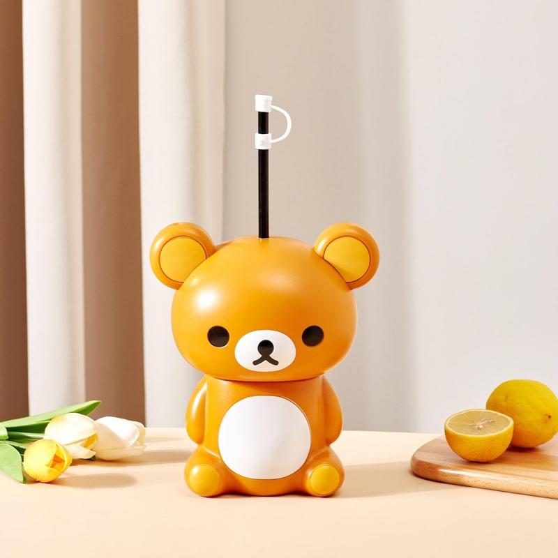Product Introduction of Japanese Rilakkuma Rilakkuma Cool Drinks Cup Coke Cup High Temperature Resistant 600ml Big Belly Gift 1