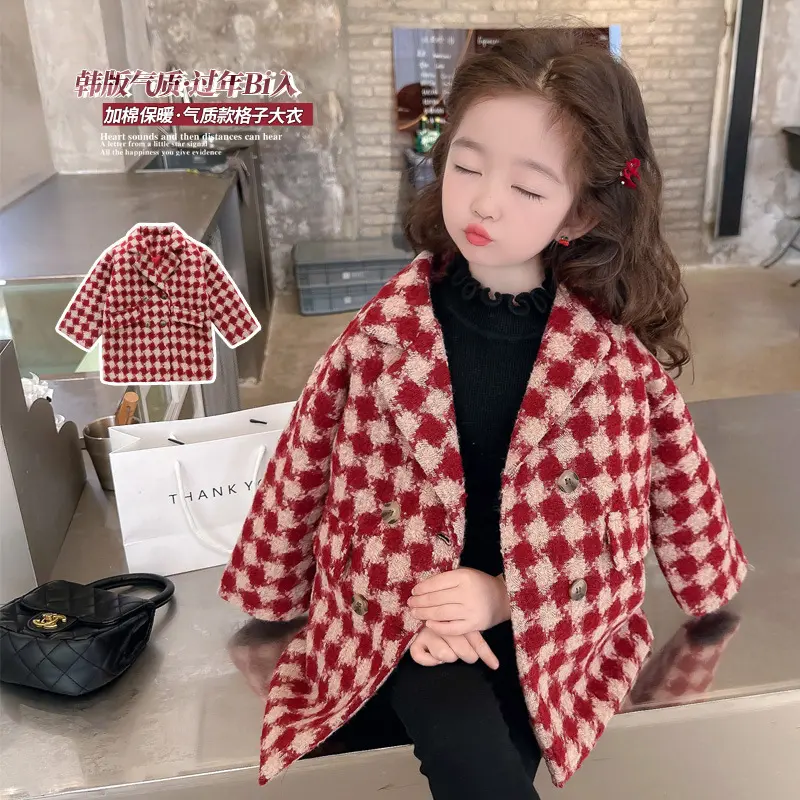 Áo Khoác Len Mùa Đông, Cho Bé Gái YL, Độn Bông, Áo Khoác Dài Trung Bình Dày Dặn, Thời Trang, Thích Hợp Cho Trẻ Em, Thời Trang Mùa Đông, Cho Bé Gái 1