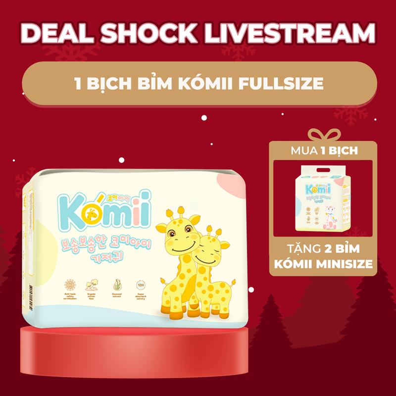CFV [MUA 1 TẶNG 2] Tã/Bỉm Komii Fullsize cao cấp Hàn Quốc - TẶNG 2 BỊCH KOMII MINISIZE