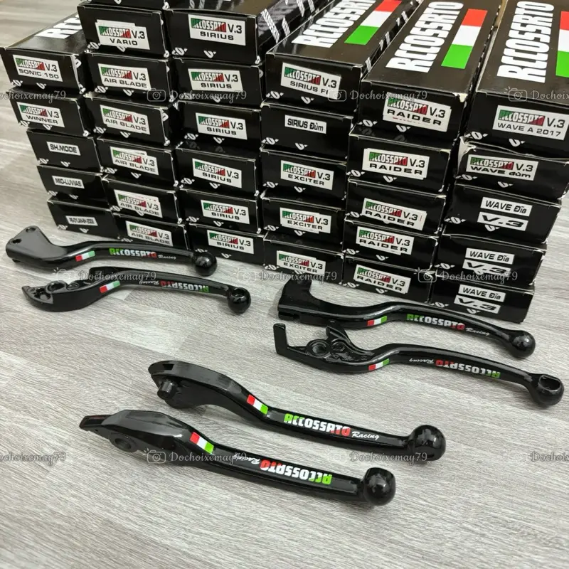 Tay thắng đen mod Accossato V3 gắn Vario, Exciter, Winner, AB Vision, Sonic, SH, Mio Luvias, Wave Dream Sirius, SH Mode 0