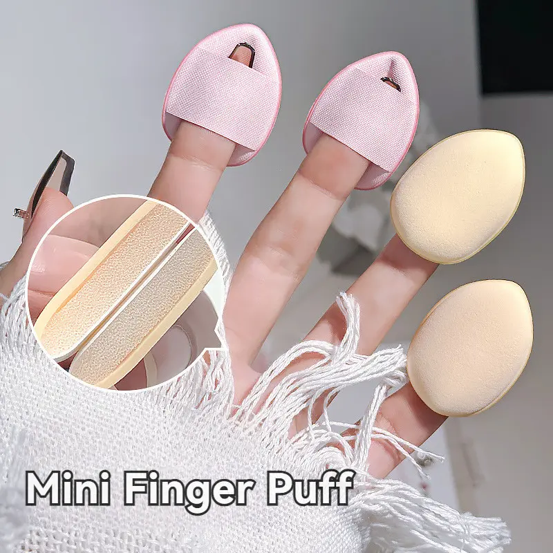 Powder Puff Mini Thumb Powder Puff Ultra-soft for both dry and wet use Mini Thumb Puff Ultra-soft Sponge Finger Puff Detail Concealer Set Makeup Wet and Dry Use