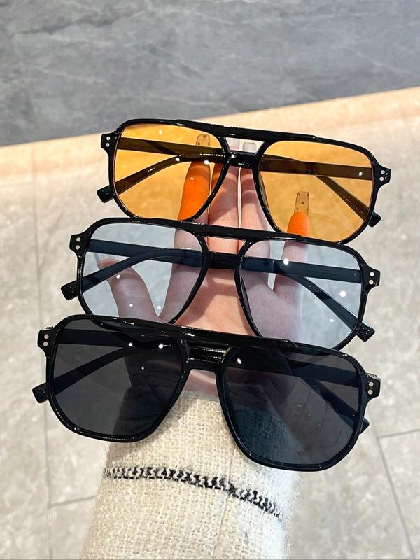 Vintage Ombre Tinted Lens Sunglasses, Aviator Sunglasses for Everyday Use, Versatile Modern Brown Sunglasses for Men and Women, Travel Accessories, Couples Gifts 2