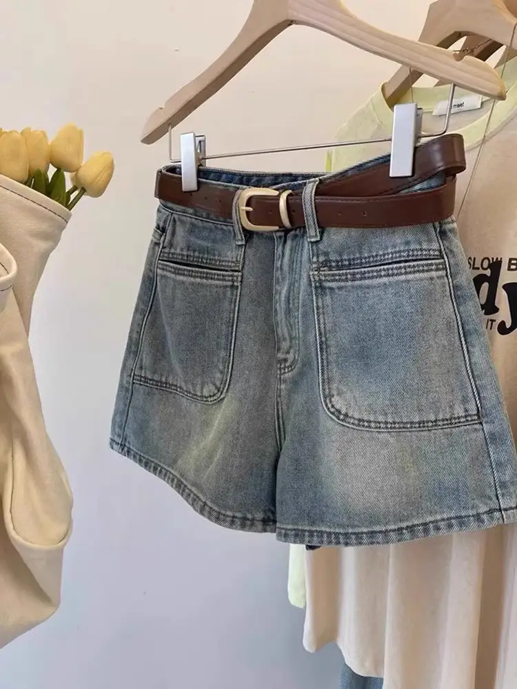 quần jeans nữ ,QUẦN ĐÙI SHORT JEAN NỮ ỐNG RỘNG, LƯNG CAO DÁNG BASIC [QSJ145] Women Voi Pants