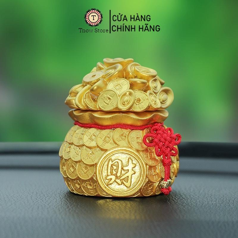 Hũ muối gạo thần tài , hũ thần tài hình đồng xu vàng may mắn tài lộc Decor ,Decor Phòng Trang Trí Nhà