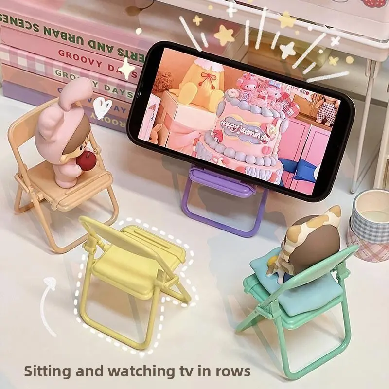Cute Chair Small Chair Folding Mobile Phone Stool Stand Creative Decoration Same Decoration Foldable Desktop