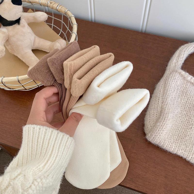 Tất Vỡ Nữ - Set 5 Đôi Tất Vớ Cotton Lót Lông Nỉ Giữ Nhiệt Cao Cổ Siêu Ấm Màu Pastel Mẫu T138 7