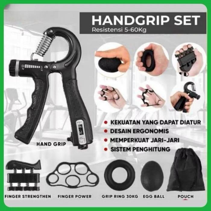 Gambar POTENCE Handgrip 5-60kg Set 5in1 Olahraga Tangan Alat Latih Tangan Latihan Fitness Gym dari POTENCE INDONESIA Kota Administrasi Jakarta Barat Tokopedia