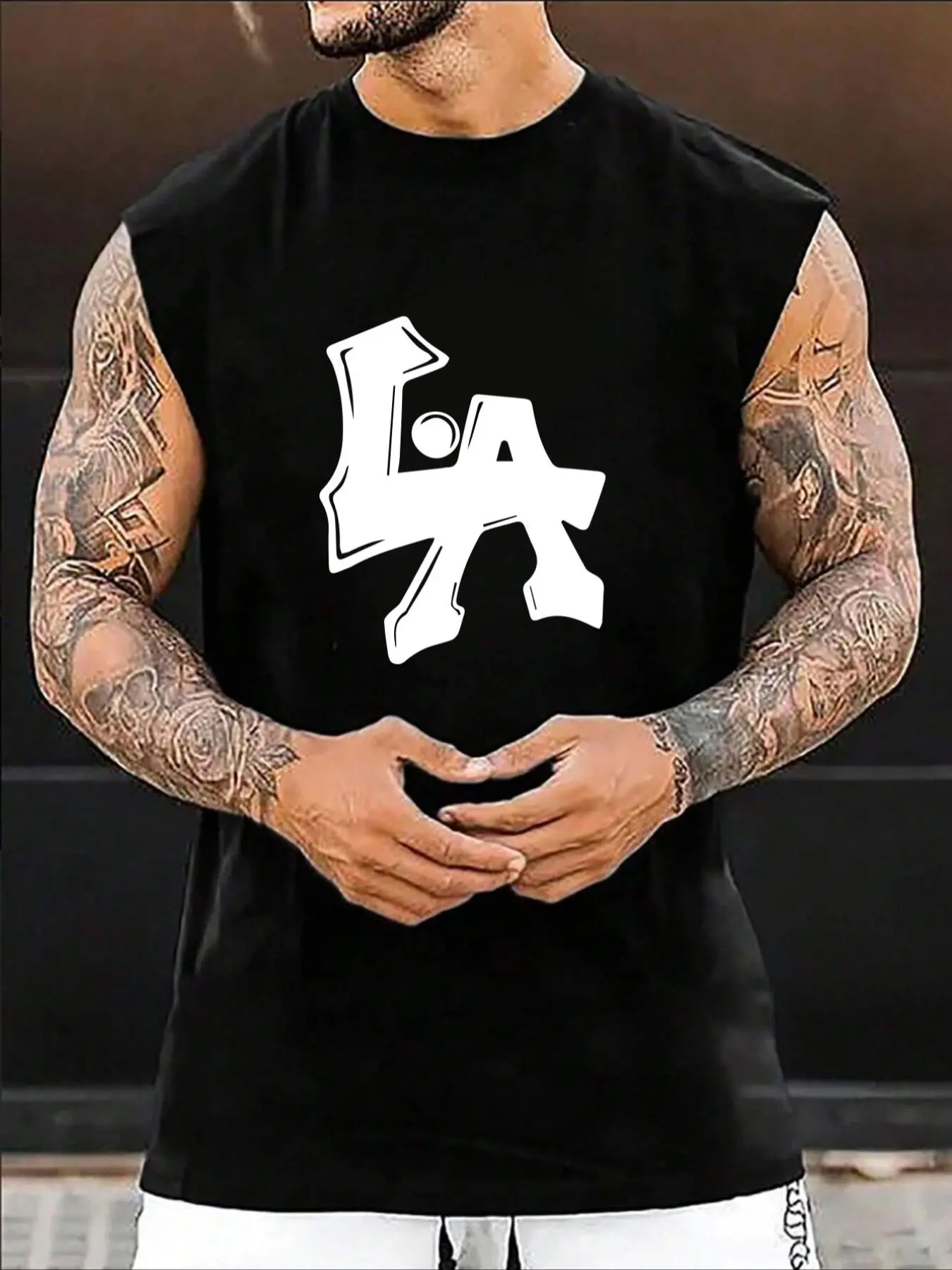 Men's Letter Print Tank Top, Regular Fit Casual Sleeveless Round Neck Vest for Summer, Fashion Men's Top for Daily Wear