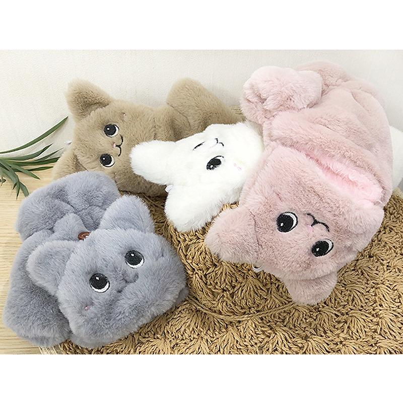Găng Tay Hở Ngón Giữ Ấm Mùa Đông Thiết Kế Hình Mèo Dễ Thương Găng Tay Cổ Tay Lông Dệt Kim Kawaii Mềm Mại Và Ấm Áp Găng Tay Dày Thích Hợp Cho Học Sinh Mùa Đông Dành Cho Phụ Nữ Và Trẻ Em Gái 1 Đôi MK