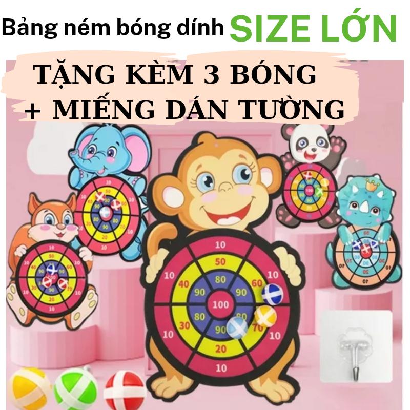 Bóng Ném Dính Size Lớn Tặng Kèm 3 Bóng + Móc Treo Đồ Chơi Toy